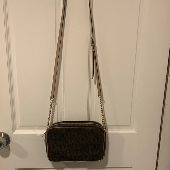 Michael Kors Dark Brown Crossbody Bag with Gold Accents - Picture 3 of 6